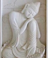 Bas-Relief Bouddha et Lotus (profil gauche)