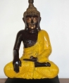 Bouddha assis en bois color